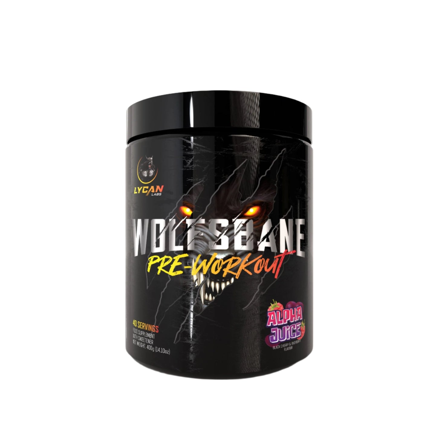 LYCAN LABS WOLFSBANE Pre Workout Alpha Juice Blackberry & Raspbery Flavour