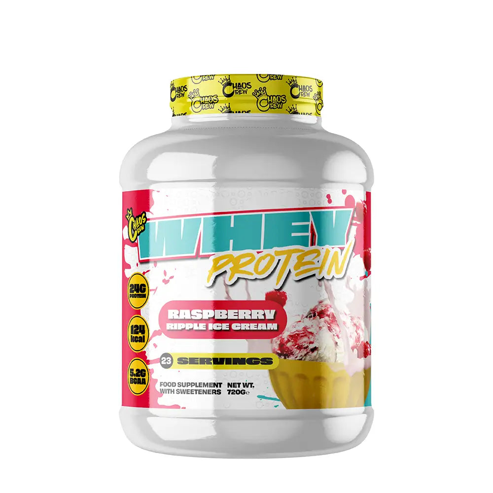 CHAOS CREW WHEY PROTEIN RASPBERRY RIPPLE ICE CREAM