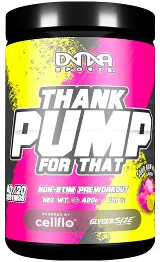 DNA SPORTS THANK PUMP FOR THAT NON STIM PRE WORKOUT SOUR GUM BELLS